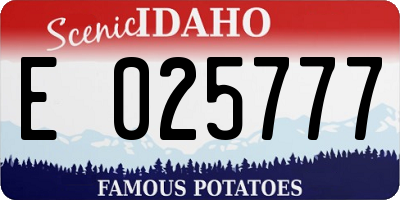 ID license plate E025777