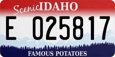 ID license plate E025817