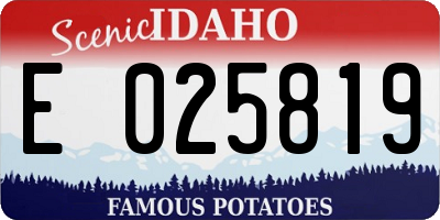 ID license plate E025819