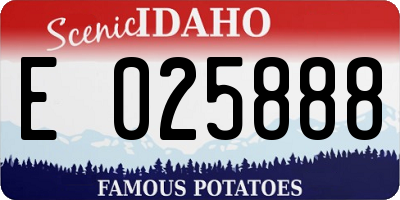 ID license plate E025888