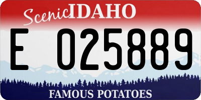 ID license plate E025889