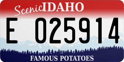 ID license plate E025914