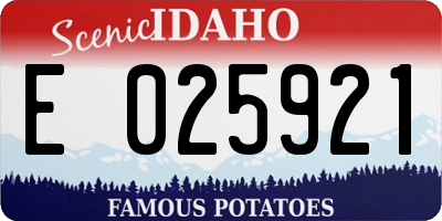 ID license plate E025921