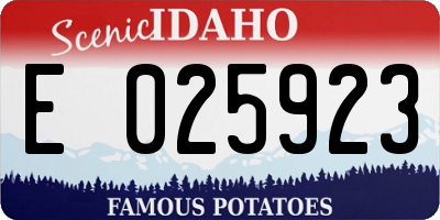 ID license plate E025923