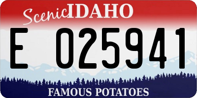 ID license plate E025941