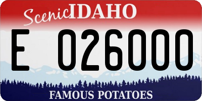 ID license plate E026000