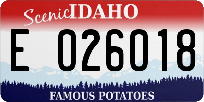 ID license plate E026018
