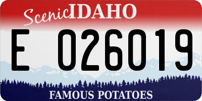 ID license plate E026019