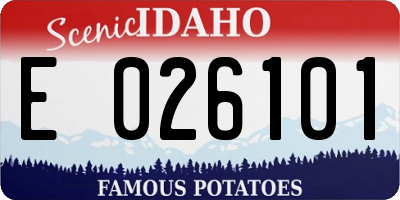 ID license plate E026101