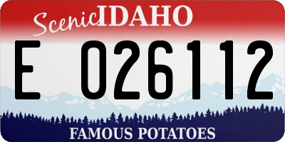 ID license plate E026112