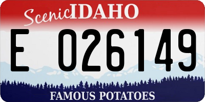 ID license plate E026149