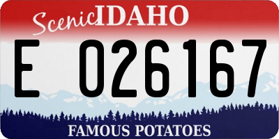ID license plate E026167
