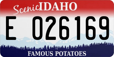 ID license plate E026169