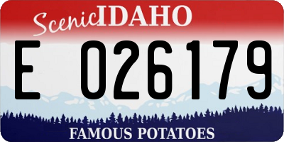 ID license plate E026179