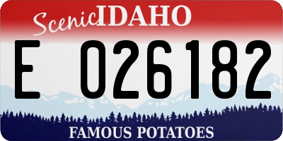 ID license plate E026182