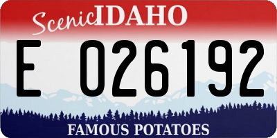 ID license plate E026192