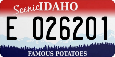 ID license plate E026201