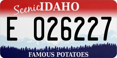 ID license plate E026227