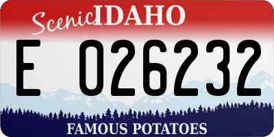 ID license plate E026232