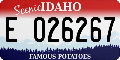 ID license plate E026267