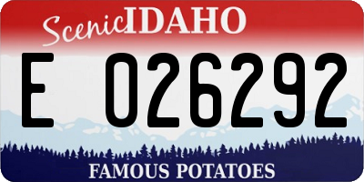 ID license plate E026292