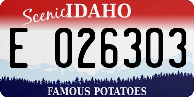 ID license plate E026303