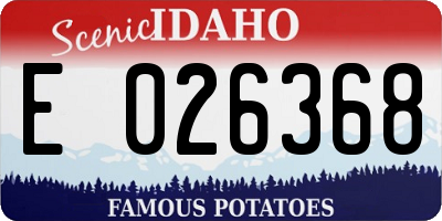 ID license plate E026368