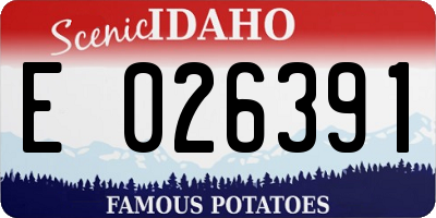 ID license plate E026391