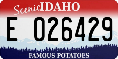 ID license plate E026429