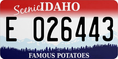 ID license plate E026443