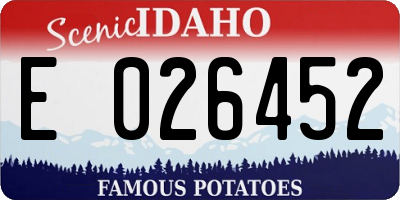 ID license plate E026452