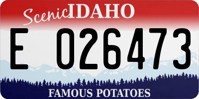 ID license plate E026473