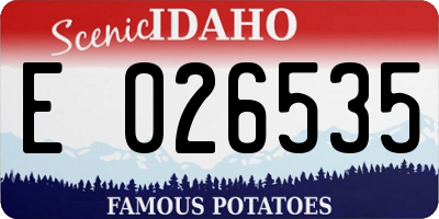 ID license plate E026535