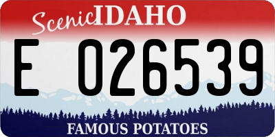ID license plate E026539