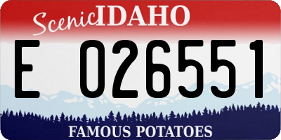 ID license plate E026551