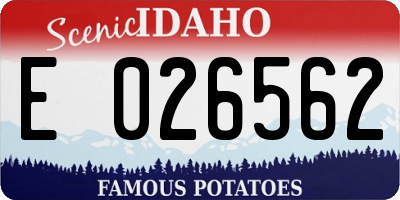 ID license plate E026562