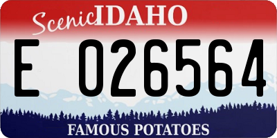 ID license plate E026564