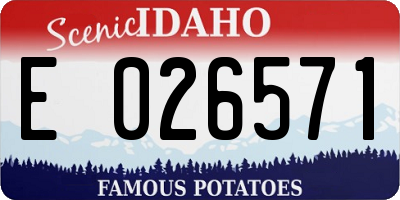 ID license plate E026571