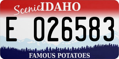 ID license plate E026583