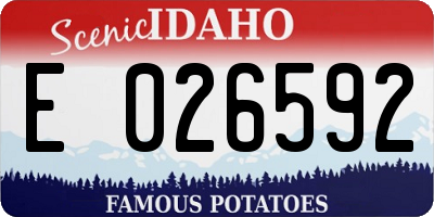 ID license plate E026592