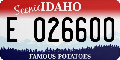 ID license plate E026600