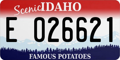 ID license plate E026621