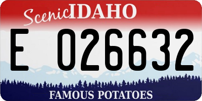 ID license plate E026632