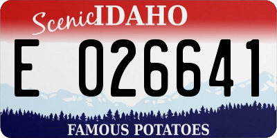 ID license plate E026641