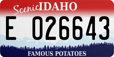 ID license plate E026643