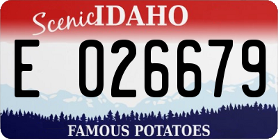 ID license plate E026679