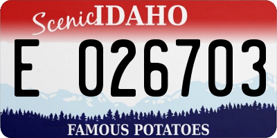 ID license plate E026703