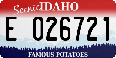 ID license plate E026721
