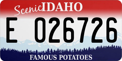 ID license plate E026726
