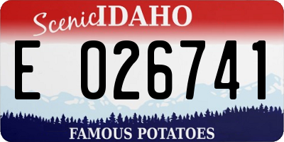 ID license plate E026741